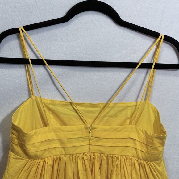 Staud Theo Sleeveless Goldie Persimmon Cotton Tiered Babydoll Top Blouse Size 4 - Picture 6 of 9